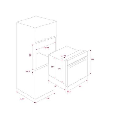 Lò nướng Teka HLB 8400 Black 111000005 6 Kích thước của Lò nướng Teka HLB 8400 Black
