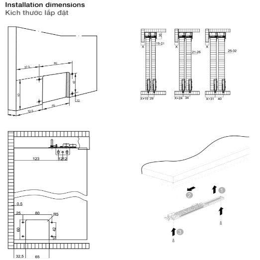 Phụ kiện cửa trượt tủ Slido Classic 50 IF Hafele 401.30.004 3 Phụ kiện cửa trượt tủ Slido Classic 50 IF Hafele 401.30.004