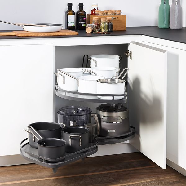 Bộ rổ góc Lemans II Hafele 541.29.481, màu đen 3 Bộ rổ góc Lemans II Hafele 541.29.481, màu đen