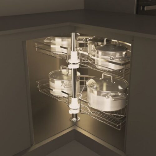 Bộ rổ góc xoay 180 độ Mezzo Hafele 548.37.000 Inox 304