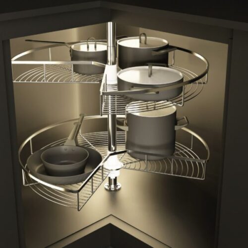 Bộ rổ góc xoay 270 độ Mezzo Hafele 548.37.210 mạ chrome