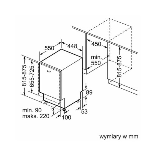 Máy rửa bát Bosch SRV4XMX16E 19 Kích thước máy rửa bát Bosch SRV4XMX16E