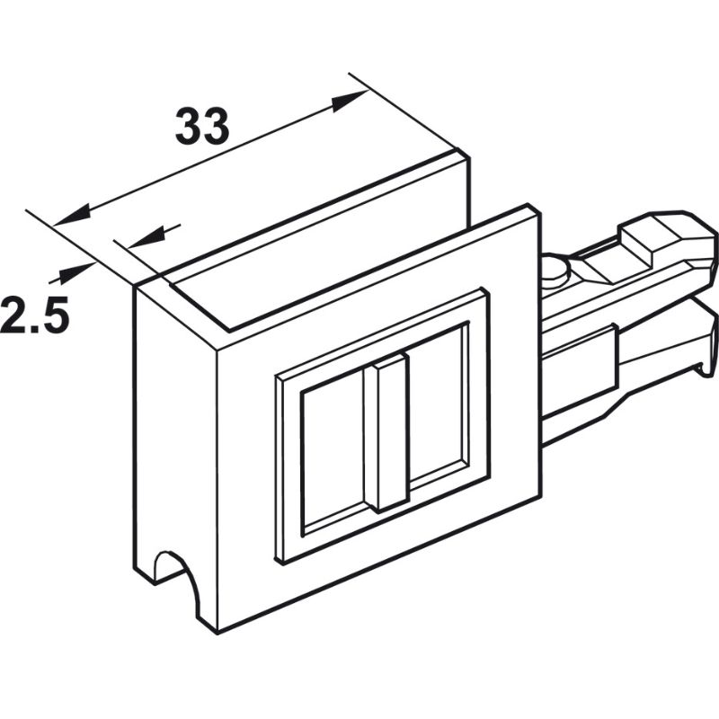 Miếng che cuối có tay nắm ( loại có khe kính ) Hafele 415.13.010 3 Miếng che cuối có tay nắm ( loại có khe kính ) Hafele 415.13.010