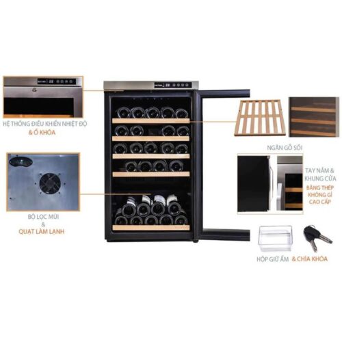 Tủ rượu vang Kadeka KA-39WR 7 Chi tiết tủ rượu vang Kadeka KA-39WR
