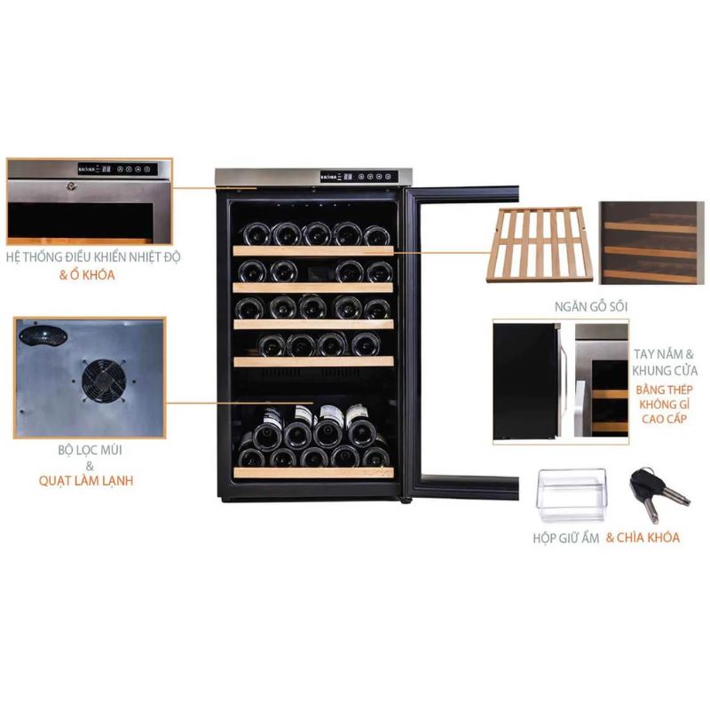 Tủ rượu vang Kadeka KA-39WR 5 Chi tiết tủ rượu vang Kadeka KA-39WR