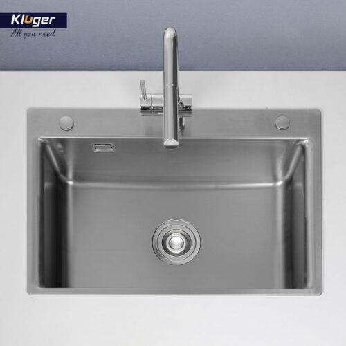 Bên trong chậu rửa bát 1 hố Kluger KF8121S-S75