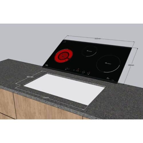 Kích thước bếp từ kết hợp hồng ngoại Tomate TOM 03IR