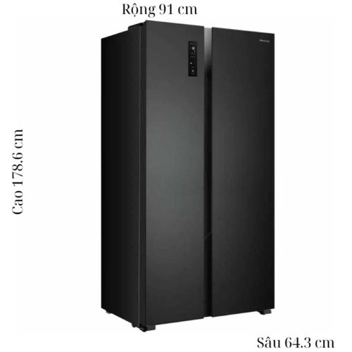 Kích thước tủ Lạnh 2 cánh side by side Inverter 519 Lít Hisense HS56WF