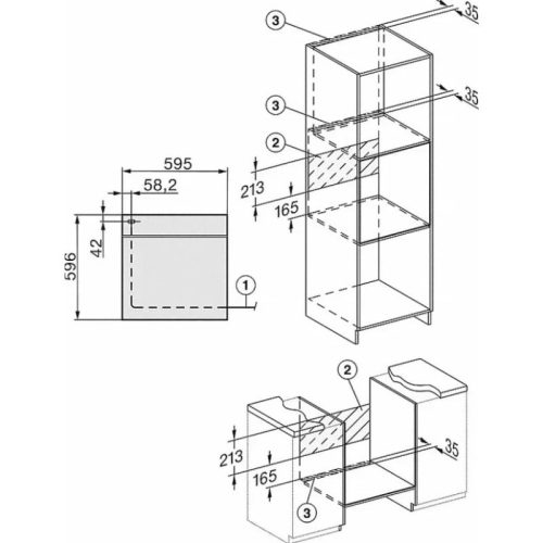 Kích thước lò nướng Miele H 7460 B BRWS