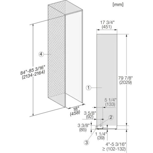 Kích thước tủ đông MIELE F2413Vi