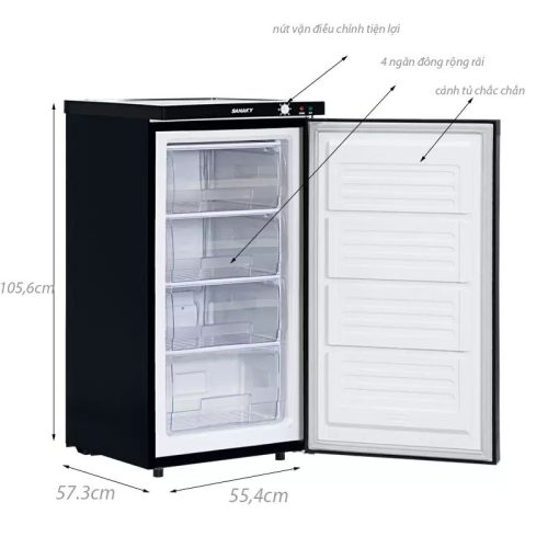 Kích Thước Tủ đông đứng Sanaky VH160K 118 lít