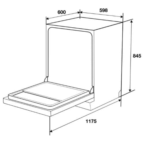Máy rửa chén độc lập Hafele HDW-F6052G 535.29.652 5 kich thuoc may rua chen doc lap hafele hdw f6052g 535 29 652
