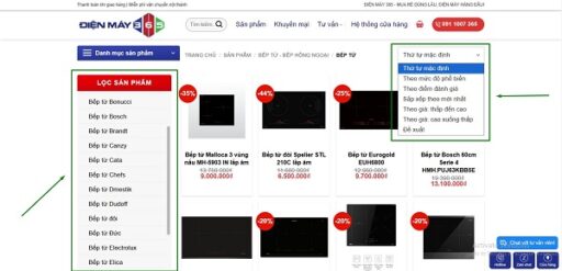 HƯỚNG DẪN MUA HÀNG TẠI ĐIỆN MÁY 365 3 Lọc