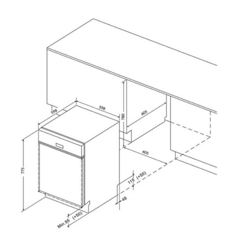 Máy rửa bát Eurosun SMS78EU12EB 13+ bộ 9 kich thuoc may rua bat eurosun sms78eu12eb 13 bo
