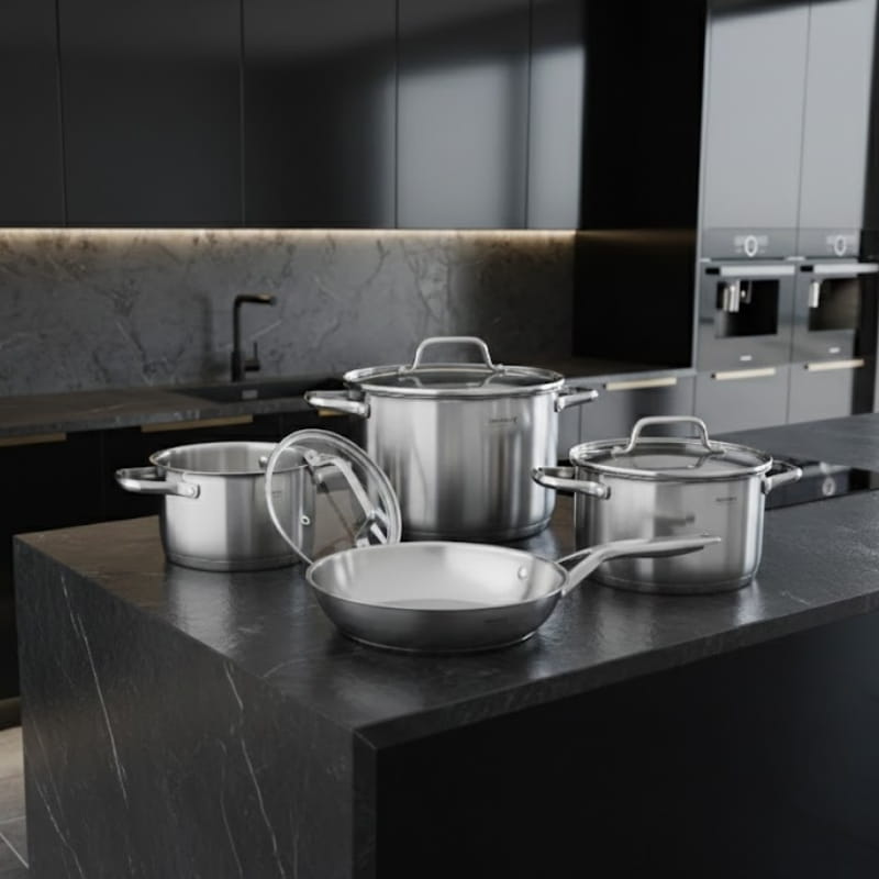 Bộ nồi chảo Grandx GX605 NOBLE 4 Bộ nồi GX605 NOBLE