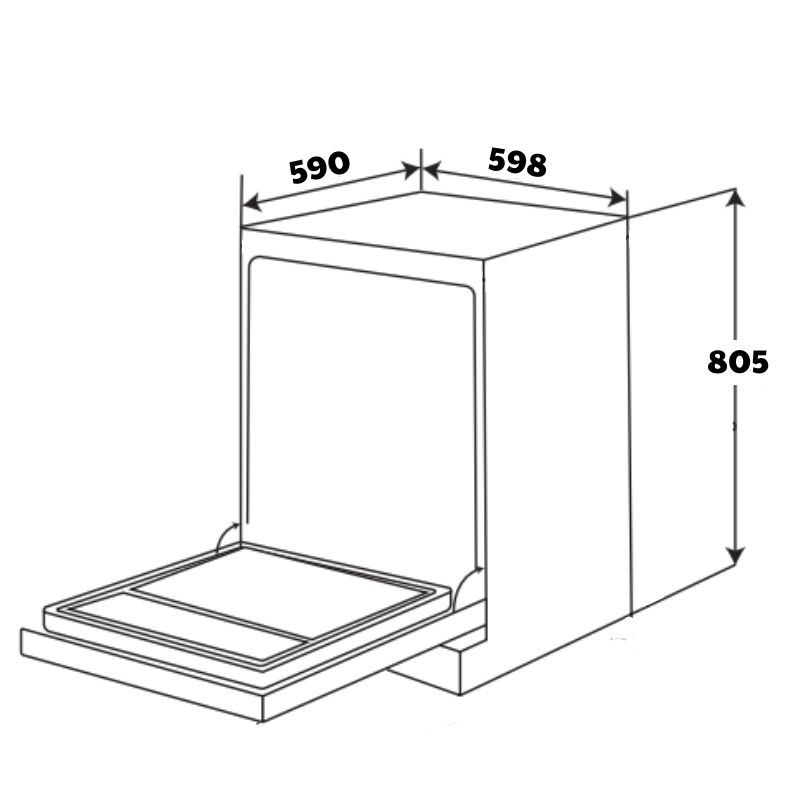 Máy rửa bát Kocher X15B 6 Kích thước Máy rửa bát X15B